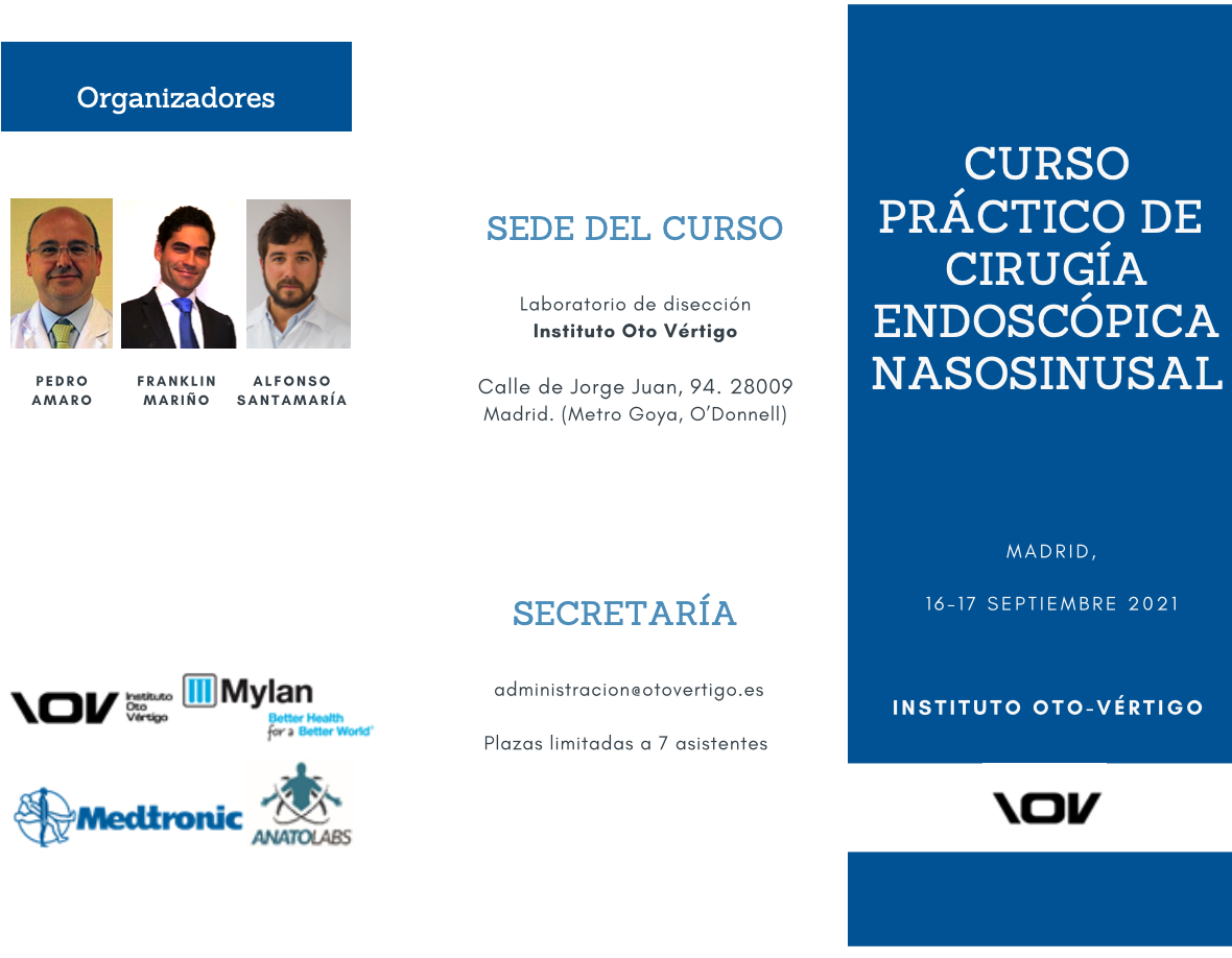 CURSO PRÁCTICO DE CIRUGÍA ENDOSCÓPICA NASOSINUSAL CURSO PRÁCTICO DE<br />
CIRUGÍA ENDOSCÓPICA NASOSINUSAL