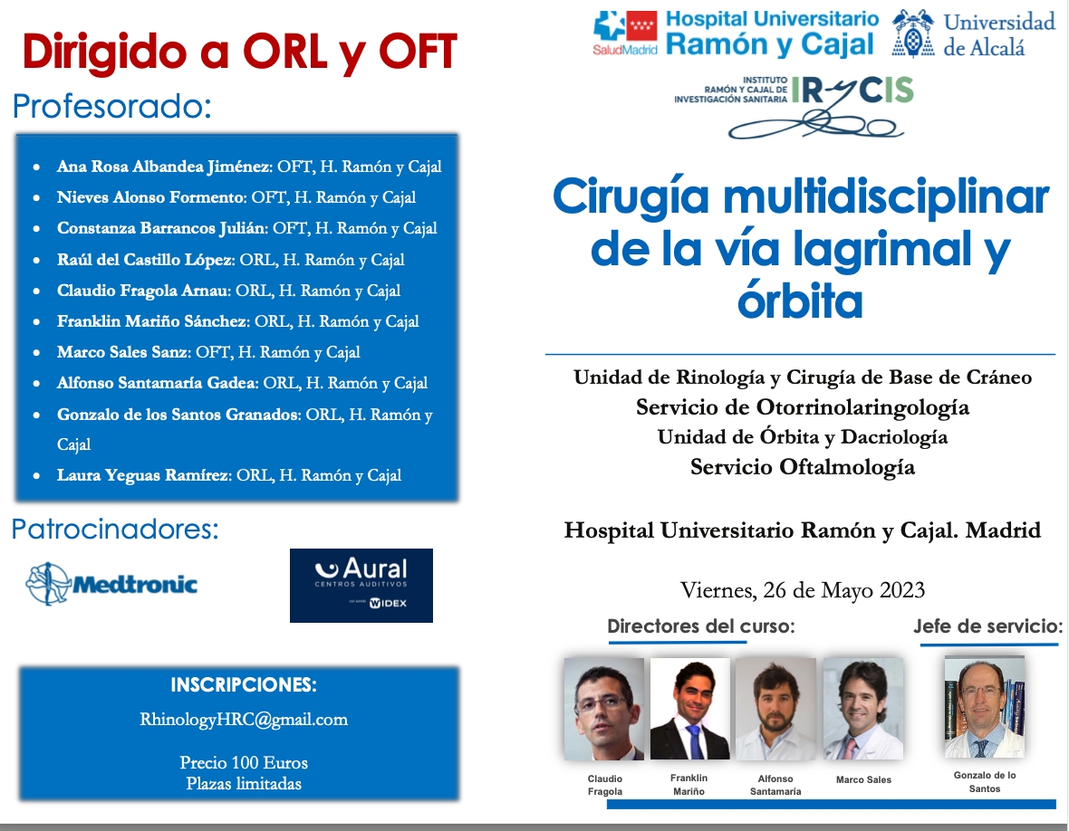 Cirugía multidisciplinar de la vía lagrimal y órbita Cirugía multidisciplinar de la vía lagrimal y órbita