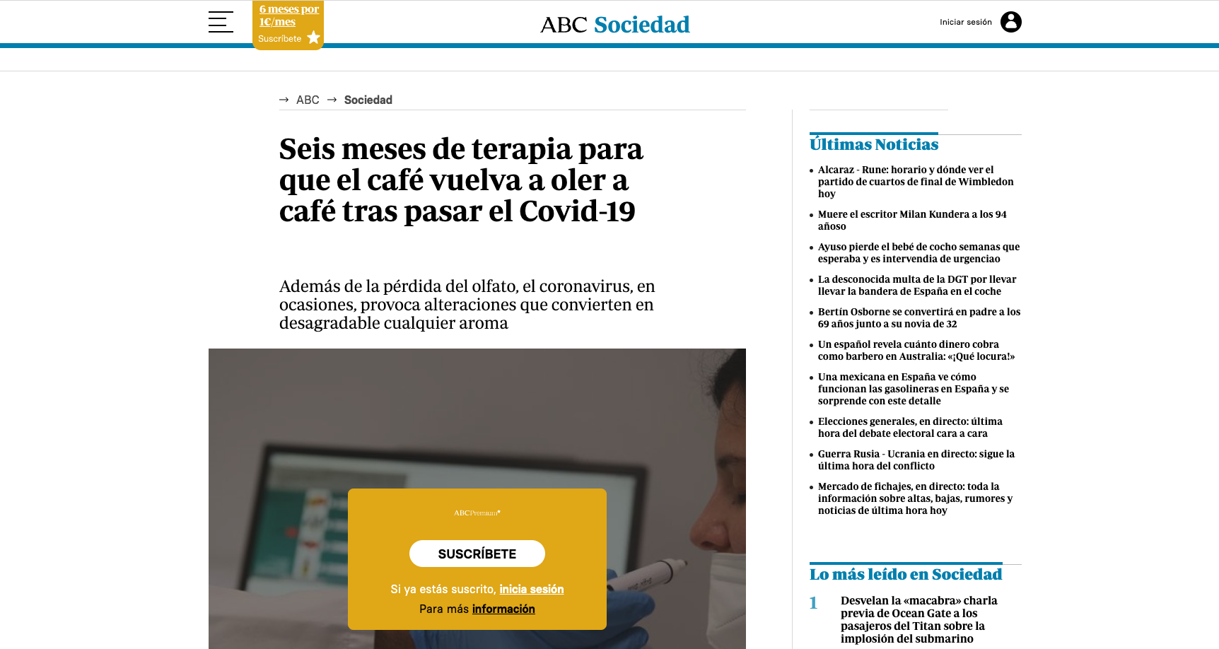 Seis meses de terapia para que el caf&eacute; vuelva a oler a caf&eacute; tras pasar el Covid-19